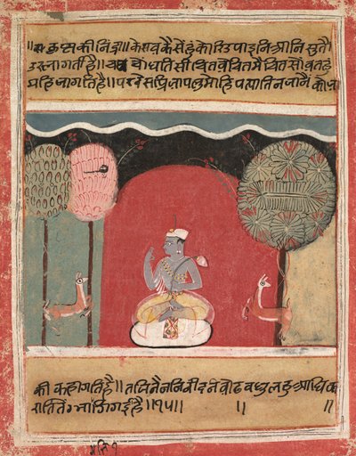 クリシュナス不眠症、ラシカプリヤのページ、1634年。 作： Unbekannt