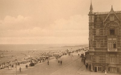 La Digue et la Plage、プロムナードアンドザビーチ、c1900。 作： Unbekannt