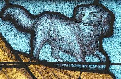 ラフェルテベルナール、犬-ステンドグラス、15世紀 作： Unbekannt