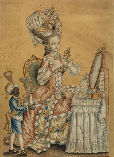 1770年代の黒人の男の子とトイレで女性 作： Unbekannt