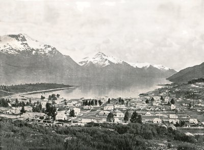 ワカティプ湖と山々、ニュージーランド、クイーンズタウン、1895年。 作： Unbekannt