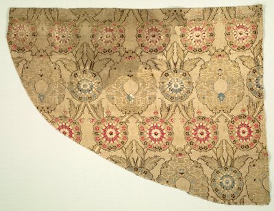 市松模様の地面に2つのオジヴァル花柄のランパス、1550-1575。 作： Unbekannt