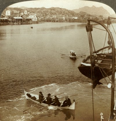 北極圏、スボルベル、ロフォーテン諸島、北ノルウェーの汽船から着陸、ノルウェー、c1905。 作： Unbekannt