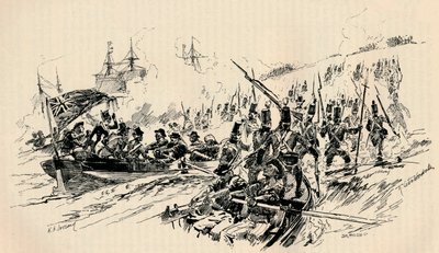 ラルフアバクロンビー卿とイギリス軍のアレクサンドリア上陸、1801年、1884年 作： Unbekannt