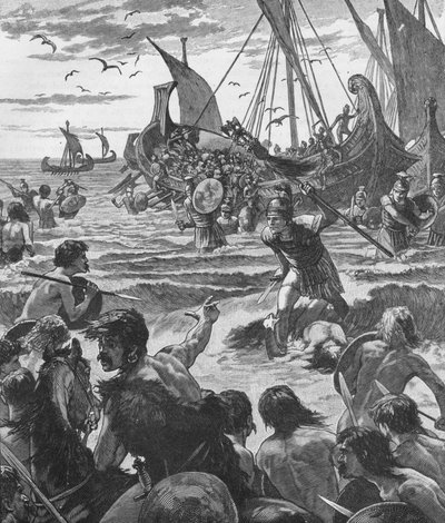 ケント沿岸でのローマ人の上陸、1905年43 作： Unbekannt