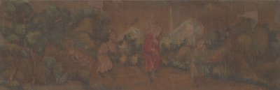 ウッドランド設定の人物の風景画。 作： Unbekannt