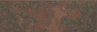 ウッドランド設定の人物の風景画。 作： Unbekannt