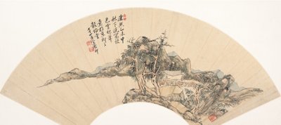 二山風山水画、18世紀以降、1715年と偽装。 作： Unbekannt