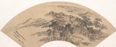 Yan Wengui のスタイルの風景、18 世紀以降、1707 年の偽の日付。 作： Unbekannt