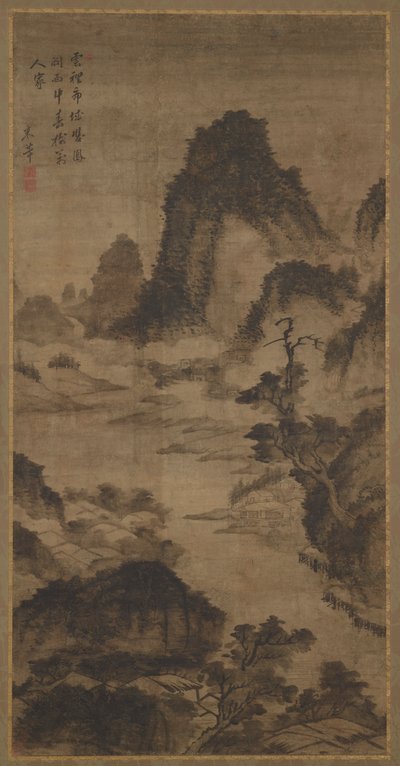 風景: 山、川、建物、15 ～ 16 世紀。 作： Unbekannt