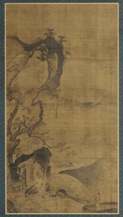 風景：山と水、松の木の下の人物、16世紀から17世紀初頭。 作： Unbekannt