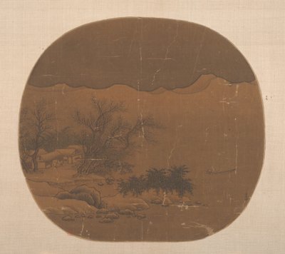 漁村と湖のボートのある風景します。 作： Unbekannt