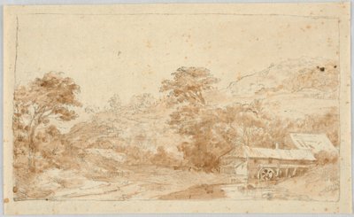 水車小屋のある風景 作： Unbekannt