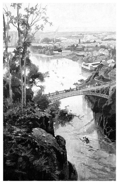 ローンセストン、カタラクト橋、タスマニア州、オーストラリア、1886年 作： Unbekannt