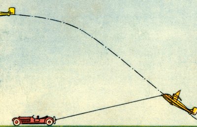 1932年のグライダーの打ち上げ。 作： Unbekannt