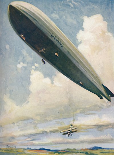 空中飛行船から飛行機を発射、1927年 作： Unbekannt