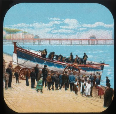 救命ボート、c1900の進水。 作： Unbekannt
