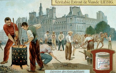 パリの通り、c1900でアスファルトベースの表面を敷設 作： Unbekannt