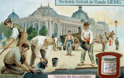 パリの通り、c1900でアスファルト路面を敷設 作： Unbekannt