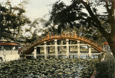 Le Pont Sumiyoshi A Osaka, Sumiyoshi Bridge in Osaka, 1900.  作： Unbekannt