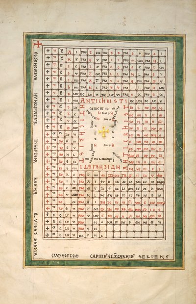 Beatus Manuscript からのリーフ: Table of the Antichrist, ca. 1180年。 作： Unbekannt