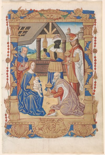 ブック・オブ・アワーズからの葉：マギ直腸の崇拝、c。 1510。 作： Unbekannt
