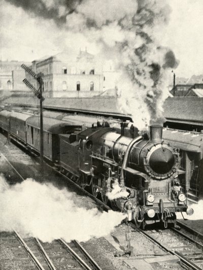 ブダペストを去る。 1935-36年に中央駅から急行列車が出発します。 作： Unbekannt