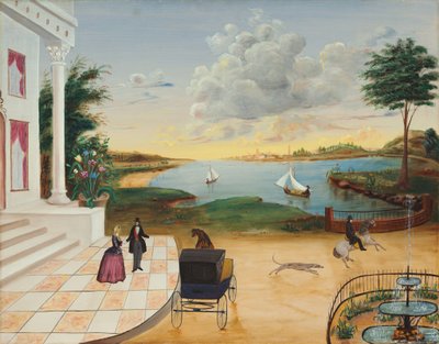 マナーハウスを出る、c。 18501855。 作： Unbekannt