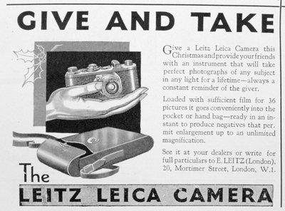 ライツライカカメラ広告、1920年代後半 作： Unbekannt