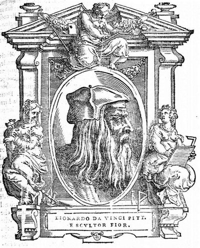 レオナルド・ダ・ヴィンチ。出典：Giorgio Vasari、最も優れたイタリアの画家、彫刻家、建築家の生活、1568 作： Unbekannt