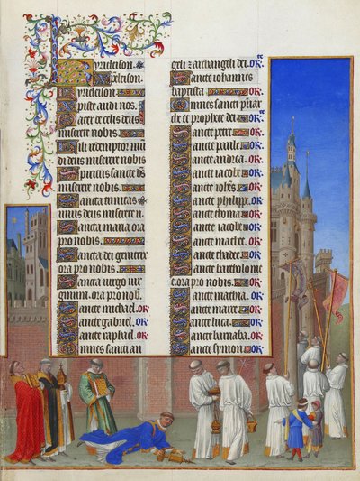 Les Très Riches Heures du Duc de Berry, Folio 72r - The Procession of Saint Gregory 作： Unbekannt
