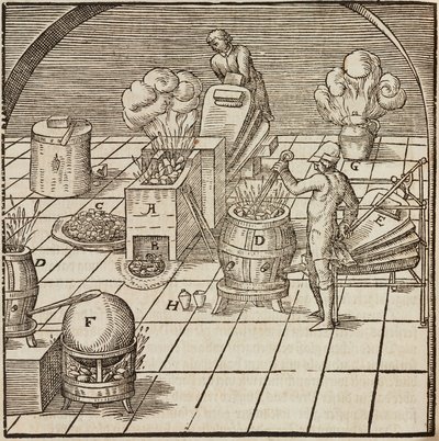 銅の分析装置 - Lazarus Eckerの「Description des minerais et des principales methodes d