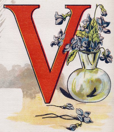 文字V：スミレの花瓶。ABC L