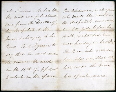 フローレンス・ナイチンゲールからの手紙（1856年5月 作： Unbekannt