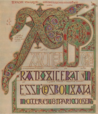 Lindisfarne Gospels、Christ the page。大英博物館からC700、1935年。 作： Unbekannt