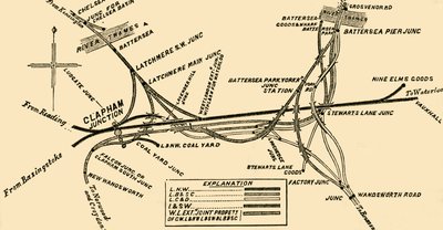 Clapham Junction、c1878の線路。 作： Unbekannt
