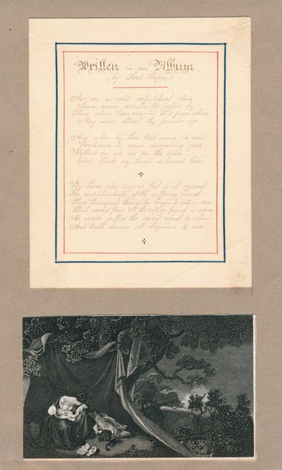 マルタ、c1812のアルバムに書かれた行。 作： Unbekannt