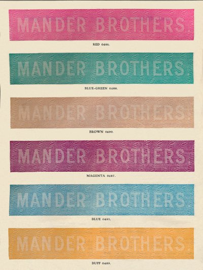 ライノタイプの実践-Mander Brothers advert、1910 作： Unbekannt