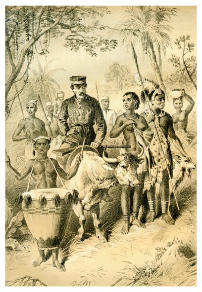Livingstone WeakからFever Escorted to Shintes Town、c1854 1883 作： Unbekannt