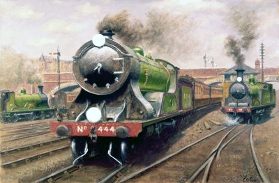 機関車No.444、ロンドン＆サウスウエスタン鉄道エクスプレス 作： Unbekannt
