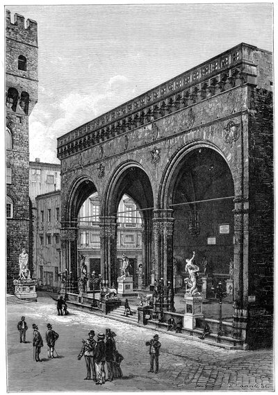 ロッツィデルランツィ、シニョーリア広場、フィレンツェ、イタリア、1882 作： Unbekannt