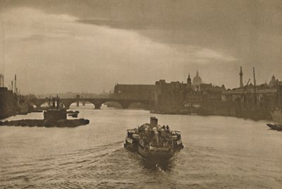ロンドンオンシー：デイリーエクスカーションボートはマーゲート、c1935からの戻りで日没に向かいます。 作： Unbekannt