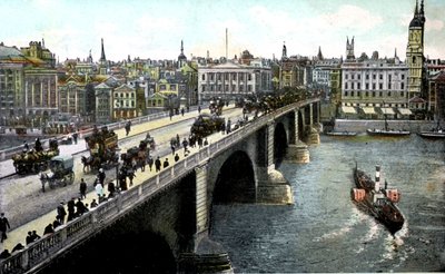 1904年の拡大後のロンドン橋、ロンドン、20世紀 作： Unbekannt