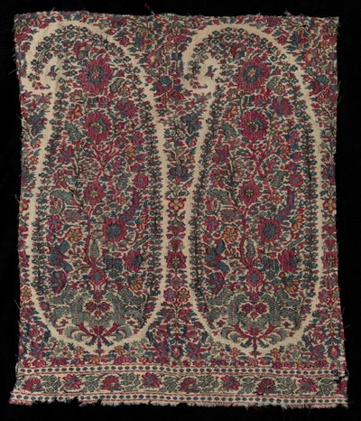ロングショールフラグメント、1820-1825年。 作： Unbekannt