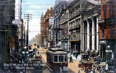 キングストリート、トロント、カナダ、c1900に沿って西を見る 作： Unbekannt
