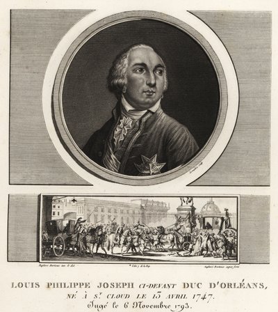 オルレアン公ルイ・フィリップ2世（1747-1789）、テロの時代にギロチンにかけられたフランス公爵 作： Unbekannt