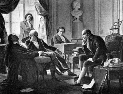 ルートヴィヒファンベートーベンとその仲間たち、1770年-1827年、ドイツの作曲家、1909年 作： Unbekannt