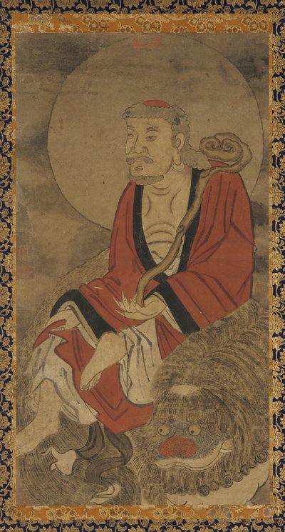 羅漢と獅子、明代、1368～1644年。 作： Unbekannt
