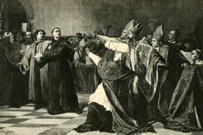ワームの国会でのルター、1521年、1890年。 作： Unbekannt
