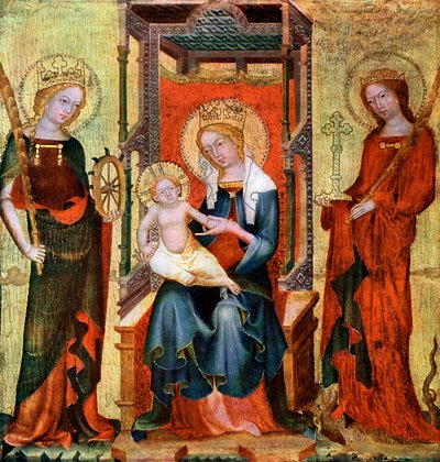聖カタリナとマーガレットの間のマドンナ、c1360 1955 作： Unbekannt